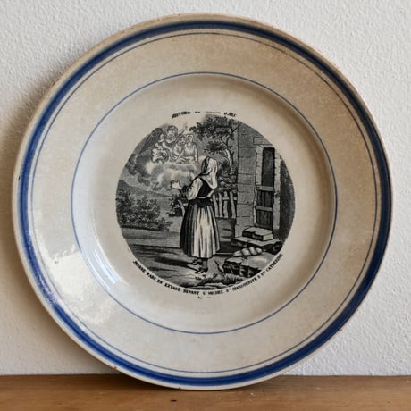 France Antique GIEN histoire de Jeanne d'Arc n°2 / フランス ジアン窯 ジャンヌダルク物語皿 n°2