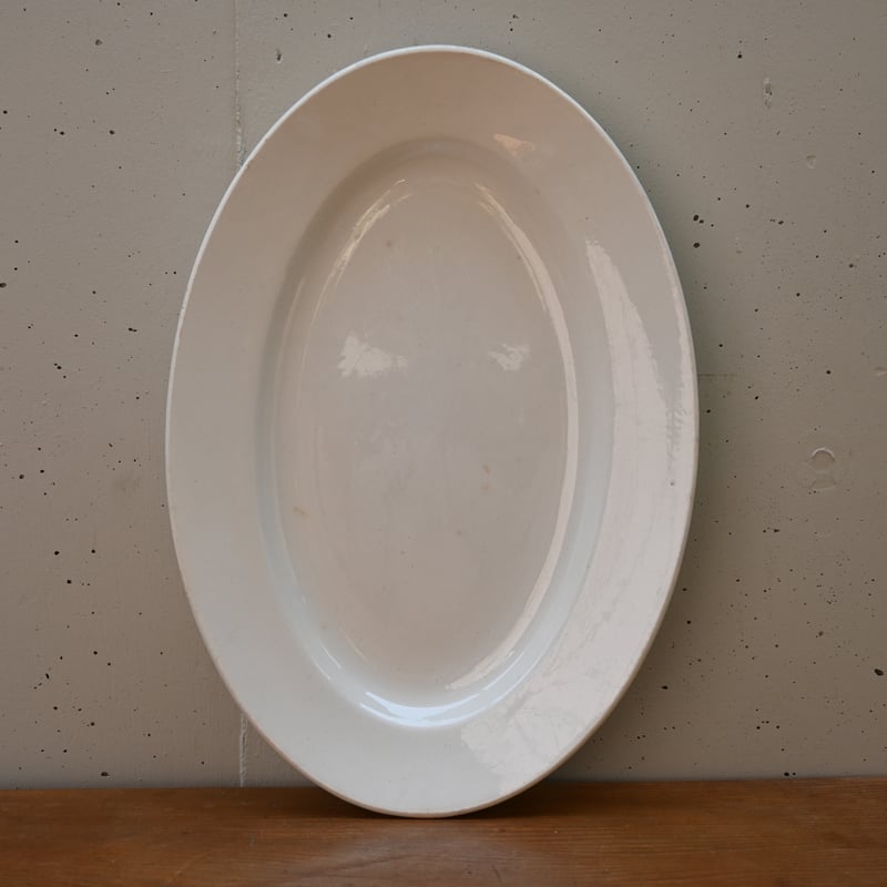 フランス アンティーク Saint-Amand 白オーバルプレート 楕円皿 