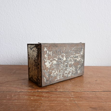 France Antique Square Tin Box  / フランス アンティーク ティン缶 ブリキボックス