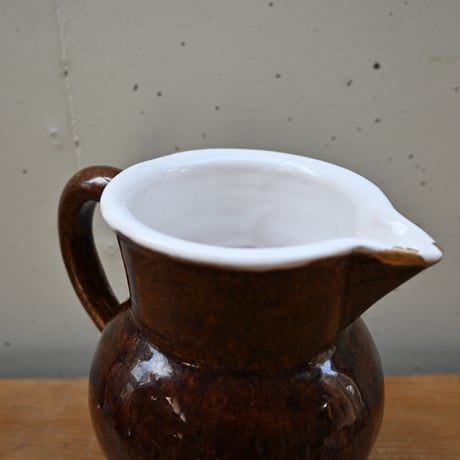 France Antique Cul Noir Pitcher / フランス アンティーク キュノワール ピッチャー（金直しあり）A