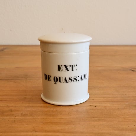 France Antique Pharmacy white porcelain canister / フランス アンティーク 薬局の白磁キャニスター 小-1