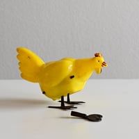 フランス ゼンマイ式のニワトリのおもちゃ