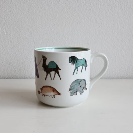 Finland Old Arabia Zoo Mugcup / フィンランド アラビア 動物のパレードのマグカップ