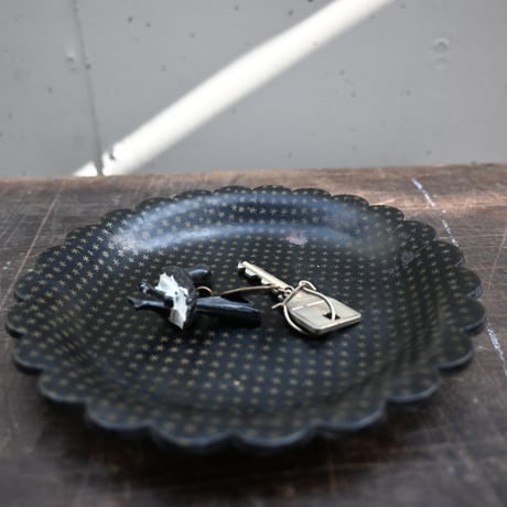 France Papier-Mache Smalltray Black / フランス パピエマシェの小さなトレイ 黒 C