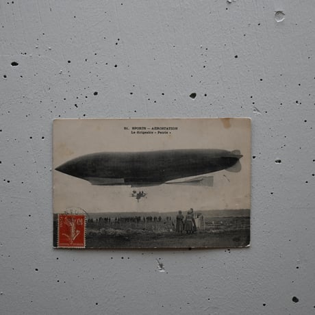 France Antiques Postcard   / フランス 古い飛行船のポストカード A