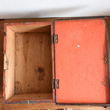 France Antique Wood Box  / フランス アンティーク 手描き絵の木箱