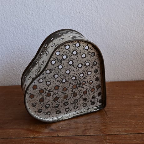 France Old Tin Cheese mold  / フランス 古い フランスのチーズ作りの古いハート型モールド B