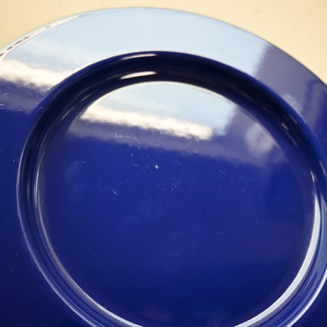 ARABIA FINEL Enamel plate Kaj Franck (BLUE)  / アラビア・フィネル カイフランク 琺瑯プレート（青）  A