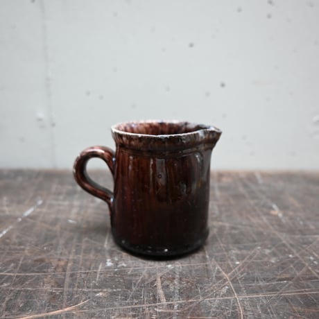 France Old Cul Noir Mini Pitcher / フランス 古い キュノワール ミニピッチャー（修復あり）