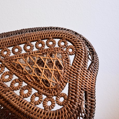 France Antique Basket Heartshape Tray / フランス アンティーク ハートの形をした木編みトレイ