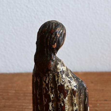 France Antique Wood Icon  / フランス アンティーク 木彫彩色の聖人像