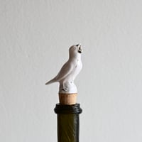フランス 陶器の鳥型ボトルストッパー E
