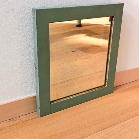 Finland Antique Wooden Mirror / フィンランド アンティーク 木製の中間色のミラー