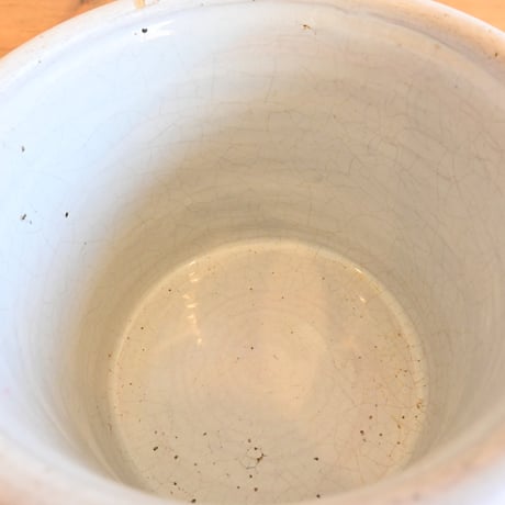 France Antiques Faience Fine Pot / フランス アンティーク 白錫釉のポット φ:13.7cm