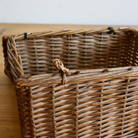 France Antiques Wood Basket Panier  /  フランス  ミニバスケット パニエ かご ラタン