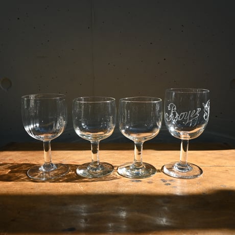 FRANCE Antique Wine Glass  / フランス アンティーク ビストロワイングラス A