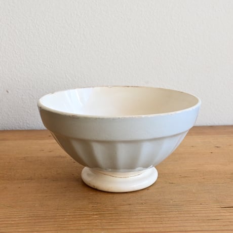 France Antique Cafe Bowl "Digoin&Sarreguemines" / フランス  面取りカフェオレボウル ”ディゴワン＆サルグミンヌ”  ブルーグレー