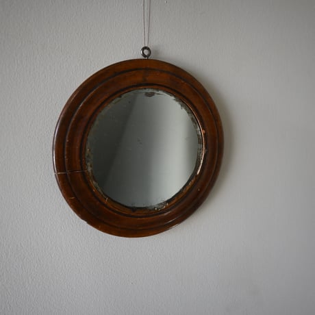 France Antiques Round Mirror / フランス アンティーク 木の丸い鏡