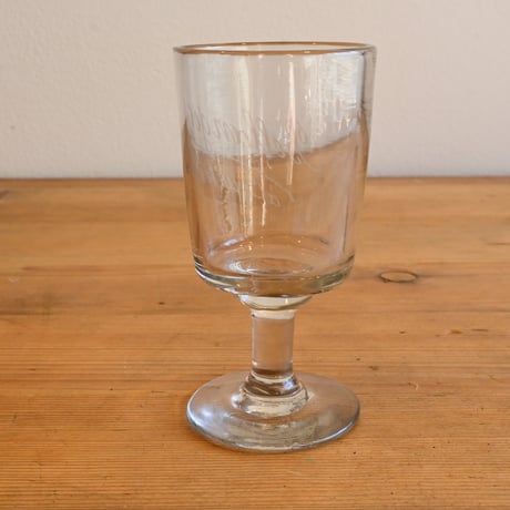 FRANCE Antique Wine Glass  / フランス アンティーク 筒型のエッチングビストロワイングラス