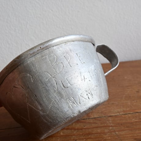France Antique Military Aluminium Cup  / フランス アンティーク アルミのミリタリーカップA
