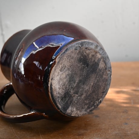 France Antique Cul Noir Pitcher / フランス アンティーク キュノワール ピッチャー D（金直しあり）