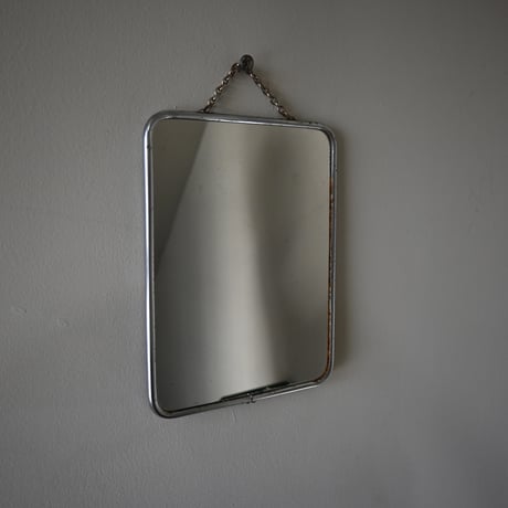 France Metal frame Mirror / フランス 古いメタルフレームウォールミラー（チェーン付き） B