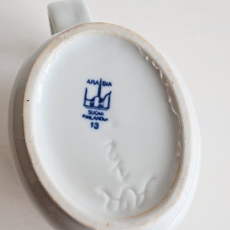 Finland  ARABIA 0.5L Pitcher / アラビア 0.5L  ピッチャー（青文字）A