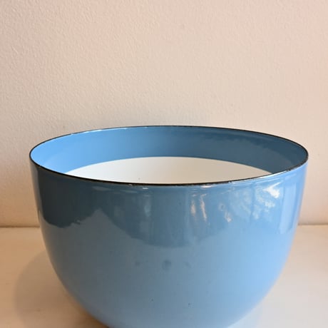 ARABIA FINEL Enamel BOWL by Kaj Franck / フィネル カイフランク  琺瑯ボウル（水色×白）φ:21cm