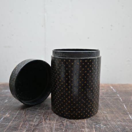 France Papier-Mache Canister Black / フランス パピエマシェのキャニスター
