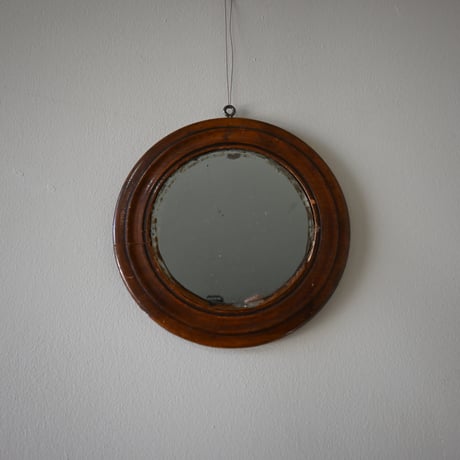 France Antiques Round Mirror / フランス アンティーク 木の丸い鏡