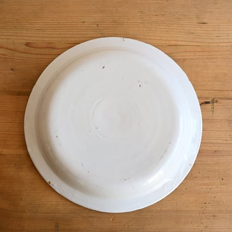 France Antique Faience Fine / フランス アンティーク 白錫釉の深皿 φ:27.4cm