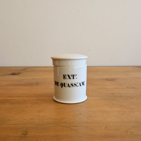 France Antique Pharmacy white porcelain canister / フランス アンティーク 薬局の白磁キャニスター 小-1