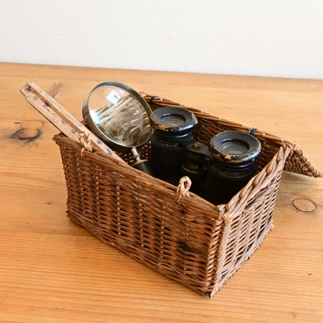 France Antiques Wood Basket Panier  /  フランス  ミニバスケット パニエ かご ラタン