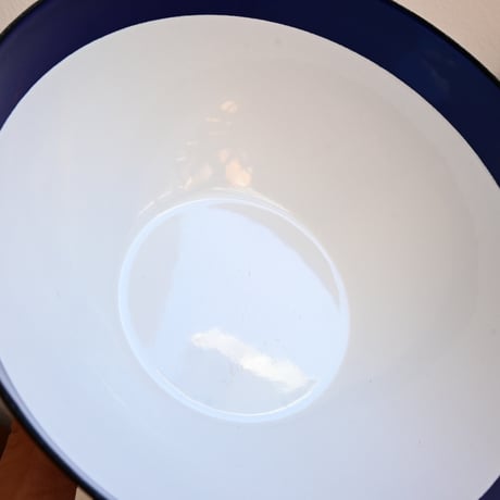 ARABIA FINEL Enamel BOWL by Kaj Franck / フィネル カイフランク  琺瑯ボウル（ブルー×ホワイト）φ:16cm
