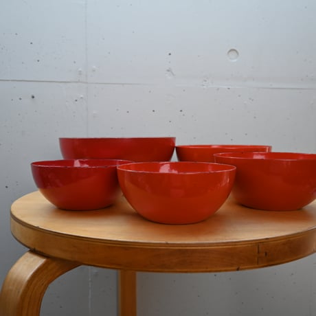 ARABIA FINEL Enamel Kaj Franck (Red)  / アラビア・フィネル カイフランク 琺瑯ボウル（レッド）C