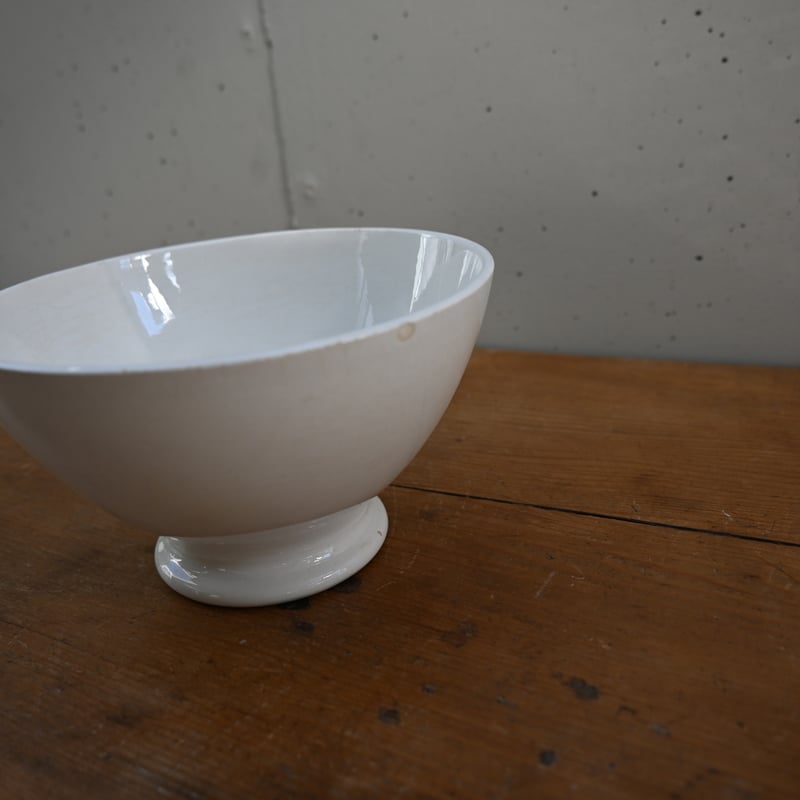France Antique Cafe Bowl / フランス カフェオレボウル 白無地 A
