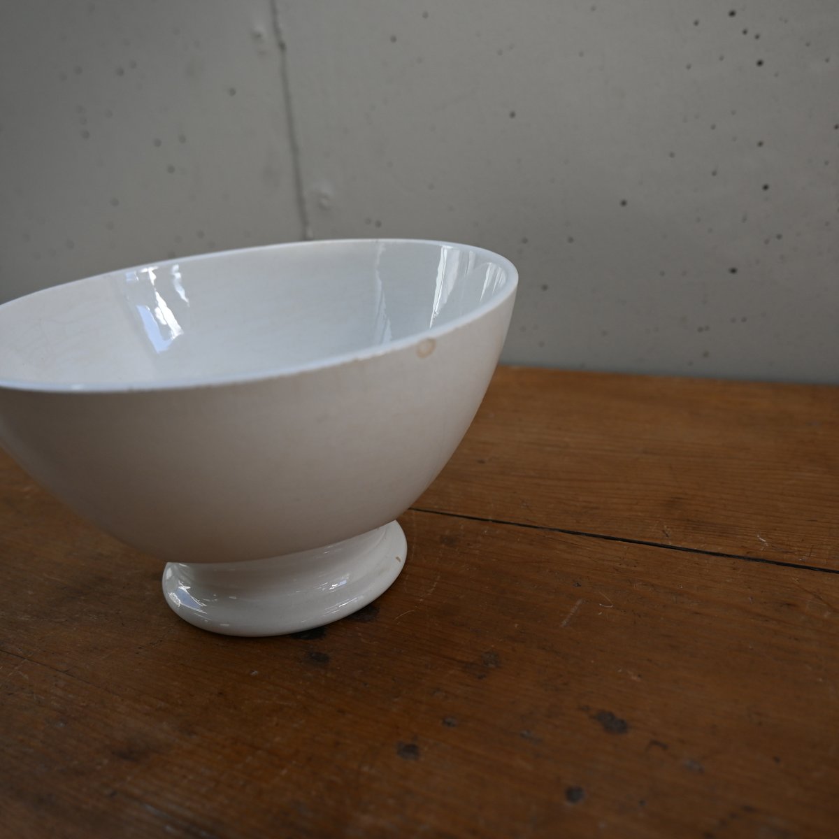 ホワイトレリーフカフェオレボウル　フランスアンティーク　白　19世紀後期 France Antique Cafe Bowl / フランス カフェオレボウル 白無地 A