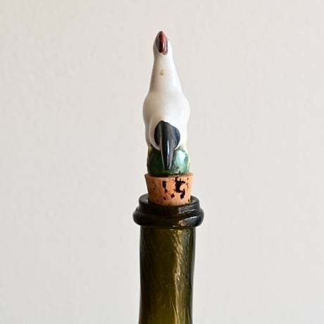 フランス 陶器の鳥型ボトルストッパー B