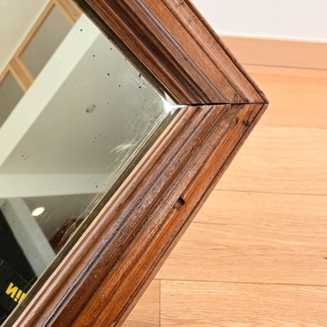 France Antique Wooden Mirror / フランス アンティーク 木製のミラー A-1