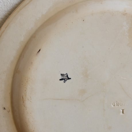 France Antique Choisy le roi  Plate/ フランス アンティーク ショワジールロワ グリザイユ 天使？のプレート