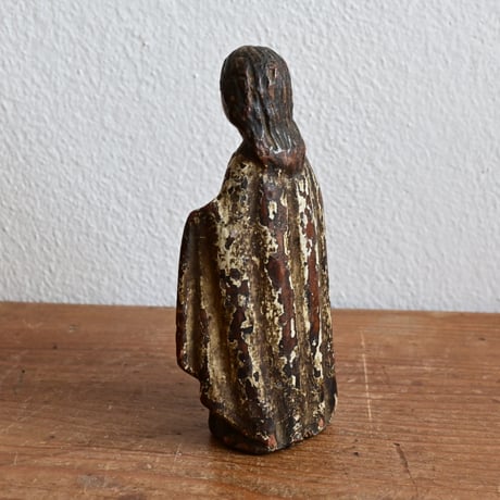 France Antique Wood Icon  / フランス アンティーク 木彫彩色の聖人像