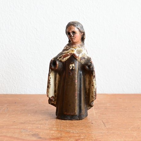 France Antique Wood Icon  / フランス アンティーク 木彫彩色の聖人像