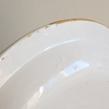 France Antique Faience Fine / フランス アンティーク 白錫釉の深皿 φ:27.4cm