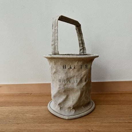 France Antique canvas bucket / フランス アンティークのキャンバスバスケット B