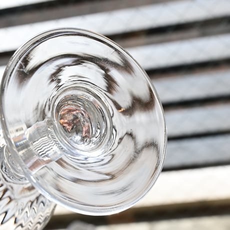 FRANCE Antique Wine Glass  / フランス アンティーク ビストロワイングラス（内面取）