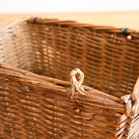France Antiques Wood Basket Panier  /  フランス  ミニバスケット パニエ かご ラタン