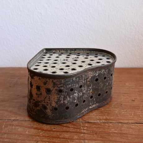 France Old Tin Cheese mold  / フランス 古い フランスのチーズ作りの古いハート型モールド A