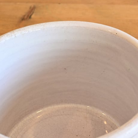 France Antiques Faience Fine Pot / フランス アンティーク 白錫釉のポット φ:16.7cm