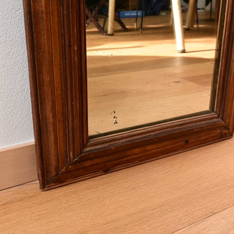 France Antique Wooden Mirror / フランス アンティーク 木製のミラー A-1