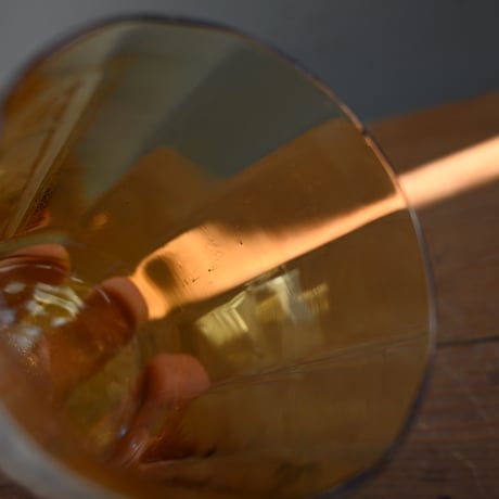 France Antique "l'Electricité" Cutting Glass  / フランス アンティーク 絵付けの面取グラス